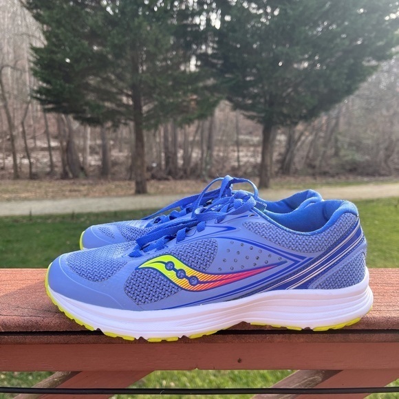 Saucony Grid Seeker XT 600 Lightweight Running Shoe Blue Coral Citron Size 10 - Picture 1 of 12